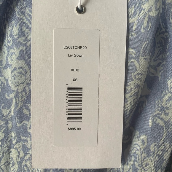 Caroline Constas NWT XS Liv Maxi Dress Blue $995 - Picture 5 of 5